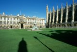 UK, Cambridge, Kings College, courtyard and shadows 