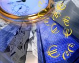 Financial Concept: Euro currency falling in value