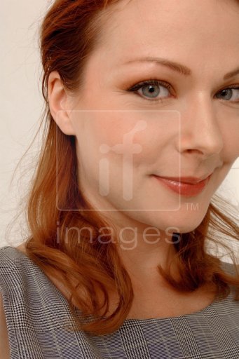 Extreme close up of an attractive woman.