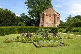 The Vyne, Basingstoke, Hampshire, England, UK:view of the summer house with gardens in foreground