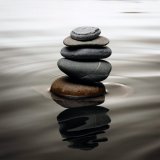 Pile of stones on water.
