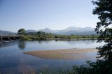 Knicht and Moelwyn Mawr mountains from the Glasyn river, Snowdonia, Wales