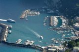 Capri Island, Campania, Italy, Europe:arial view of Marina Grande Harbour.