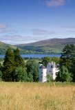UK, Scotland, Sterlingshire,  Edinample Castle with view over Loch Earn