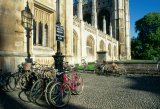 UK, Cambridge, Kings College, east entrance, with bicycles