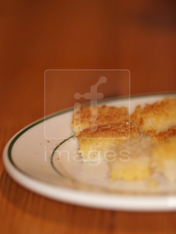Toast segments on a plate