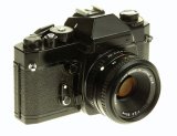 Typical 35mm single lens reflex camera.  Camera is un-branded.