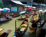 Floating Water Market Traders, Bangkok