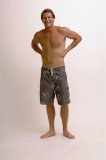 Portrait of Caucasian male posing in swimming trunks.
