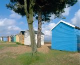 UK, England, Hampshire, Calshot Foreshore, beach huts,