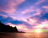 USA/Hawaii/Kauai: Sunset at Ha'ena Point (Bali Hai Beach)