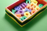 Plastic Alphabets in Wooden Box