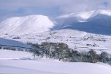 UK, England, Cumbria, Lake District, Brant Fell, snow covered landscape