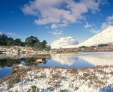 UK, Scotland, Highlands, Loch Clair and Ben Eighe, winter.