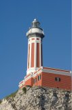 Capri Island, Campania, Italy, Europe:view of Punta Carena lighthouse on the south western tip of the island.